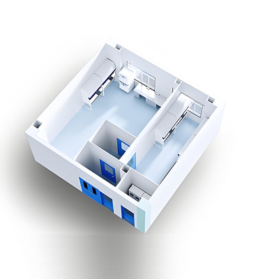 kaufen Huuao Customized GMP Laboratory Cleanroom Project Modular Wall Panel Lighting Sterile Clean Room online manufacture