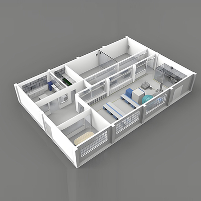 kaufen Huuao Customized Solution Class 8 Prefabricated 50mm Sandwich Panel Modular Cleanroom GMP Workshop for Cosmetics or Food Factory online manufacture
