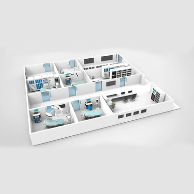 kaufen HUAAO GMP-Standard ISO7 staubfreie feuerfeste modulare Reinraumkabine für Werkstatt/Krankenhausgebrauch, kostenloses Design, MOQ 200 Quadratmeter Online-Herstellung