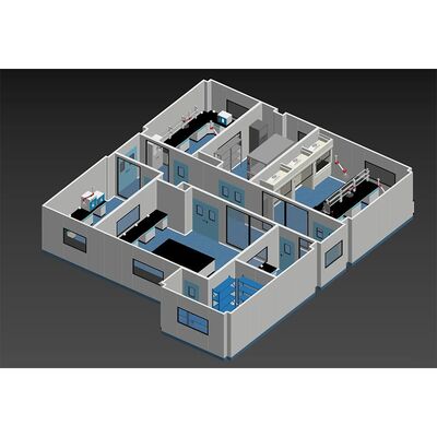 HUAAO ISO GMP staubfreie PVC-Wandpaneel-Modul-Reinraum für Labore und Werkstätten FFU-Reinraumkabine mit harter Wand